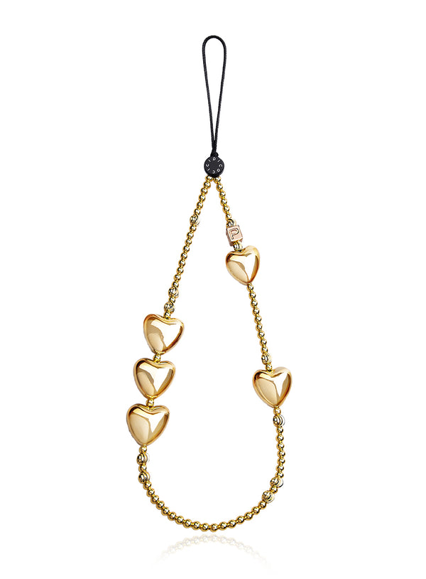 Gold metal love mobile Phone Charm