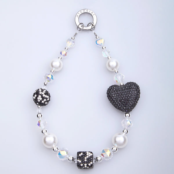 Pearl Heart Mixed Mobile Phone Charm