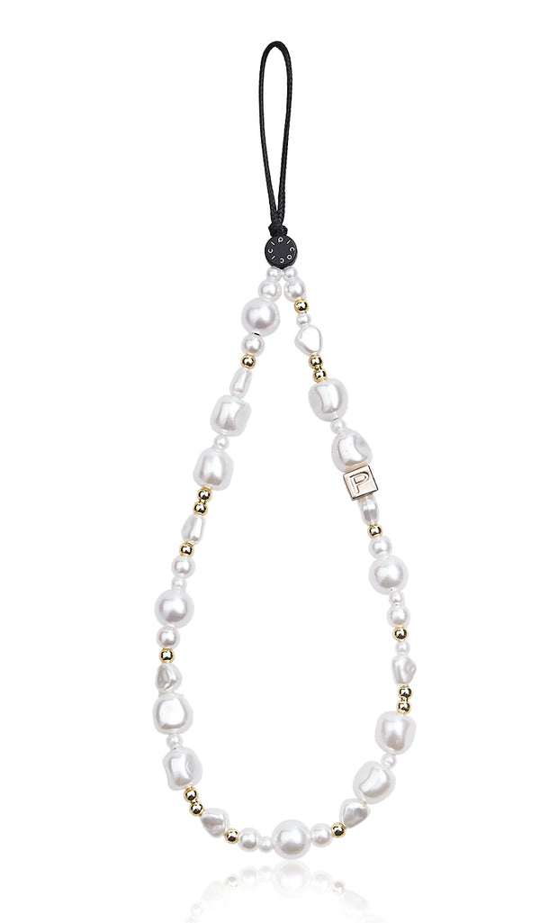 Pearl Metal Beads Mobile Phone Charm