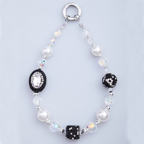 fashion phone charm Point diamond oval pearl